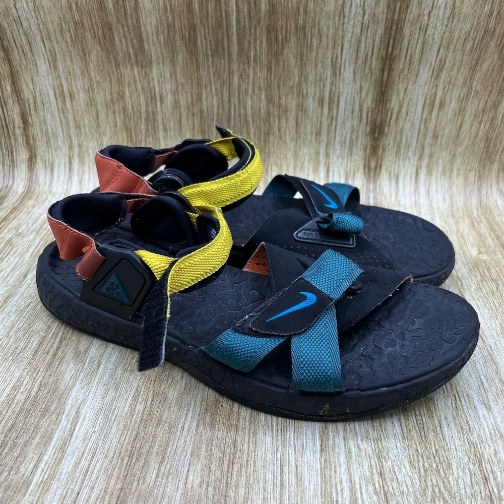 Nike ACG Air Deschutz Sandals Men's 13 Multi-Color Black Teal Hiking DC9093-300